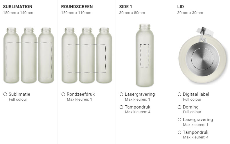 Glazen fles voor sublimatie - Afbeelding 4