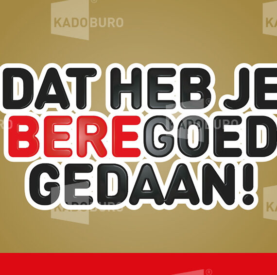 Bedankje: Beregoed gedaan!