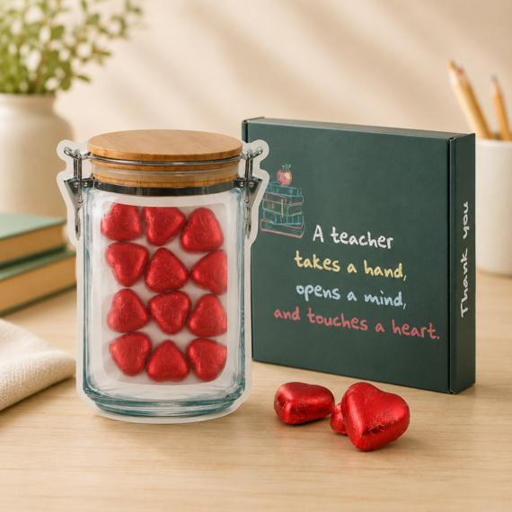 Happy Teacherbox hartjes rood