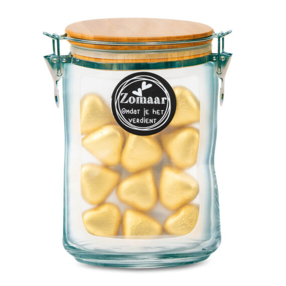 Weckpotzakje hartjes goud