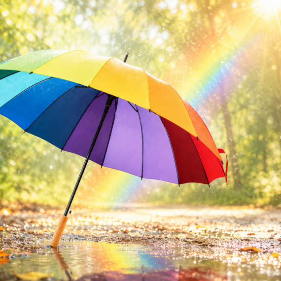Regenboog paraplu