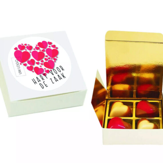 LON: Doosje met 4 hartjes bonbons