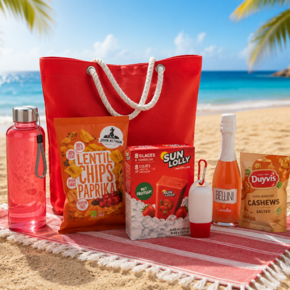 RELATIEGESCHENK ZOMERPAKKET: SUNNY RED BAG
