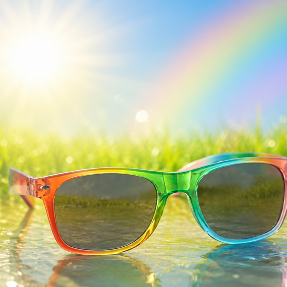 Regenboog zonnebril